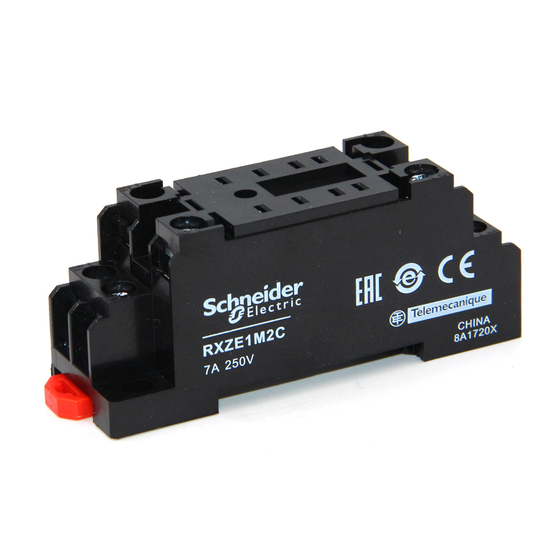 施耐德电气 小型中间继电器底座rxze1m2c rxze1m4c二开二闭8脚14脚座
