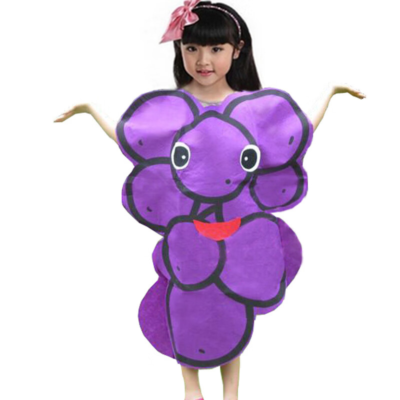 服辣椒蔬菜花草瓜果演出服时装秀子表演服装 葡萄 儿童100-130均码