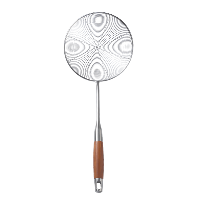 广意铲勺-GY7793：16cm漏勺由304不锈钢和花梨木打造