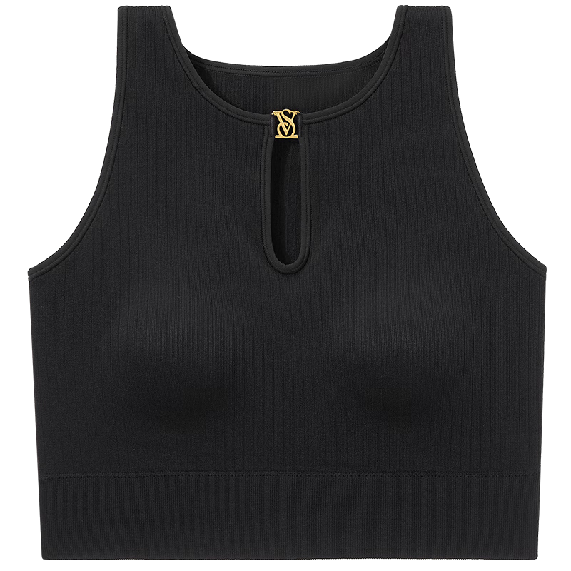 維多利亞的秘密（Victoria’s Secret）夏季復(fù)古辣妹時(shí)尚鏤空小背心無(wú)鋼圈文胸內(nèi)衣女外穿禮物送女友 54A2黑曜石 11244754 S