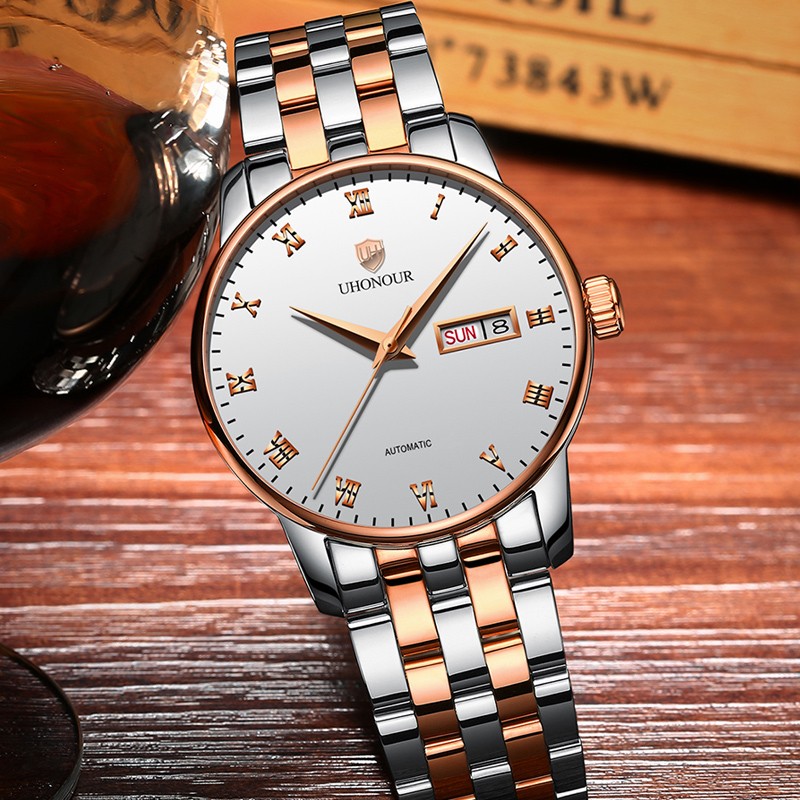 瑞士宇赫表(uhonour)男士机械表手表商务全自动进口机芯超薄时尚休闲