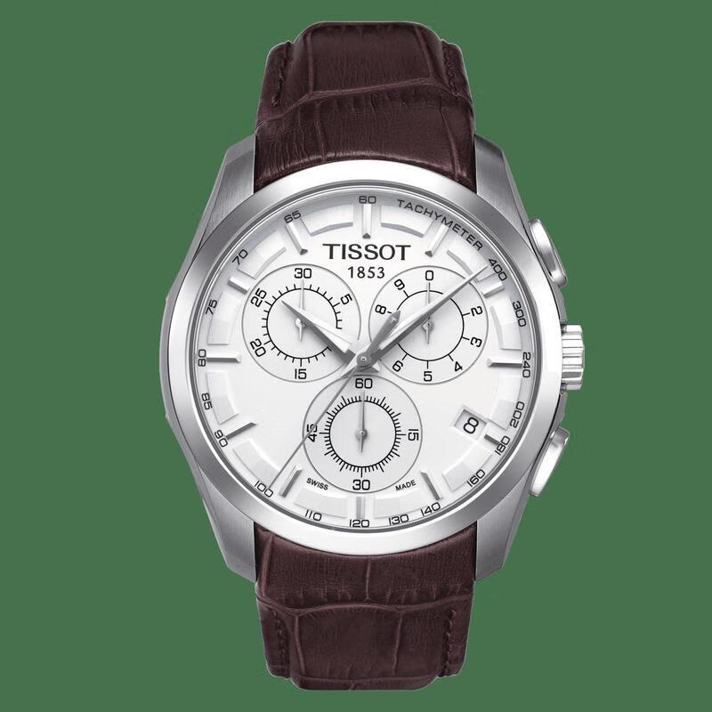 天梭(tissot)chronograph手表男子石英腕表防水简约大气经典版形 t