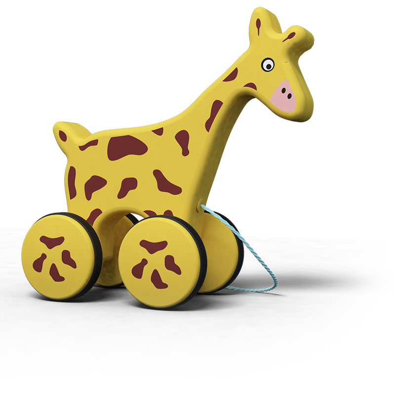 铭塔长颈鹿拖拉婴幼儿童玩具 动物学步拉车男女孩 宝宝手推车手拉绳拉线1-3岁新年生日礼物