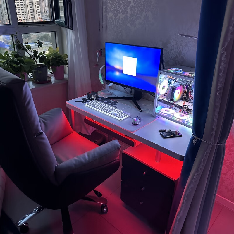 外星人外星人鼠标垫超大加厚笔记本电脑家用台式机游戏电竞专用防滑垫 白色RGB发光版(原厂盒装) 800*350*4mm