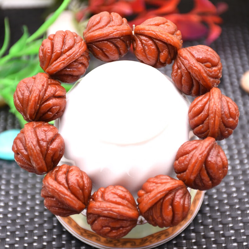 歌盼 龙纹桃核手串 秦岭矮桩霸王龙桃胡手持佛珠念珠男女款支持定制