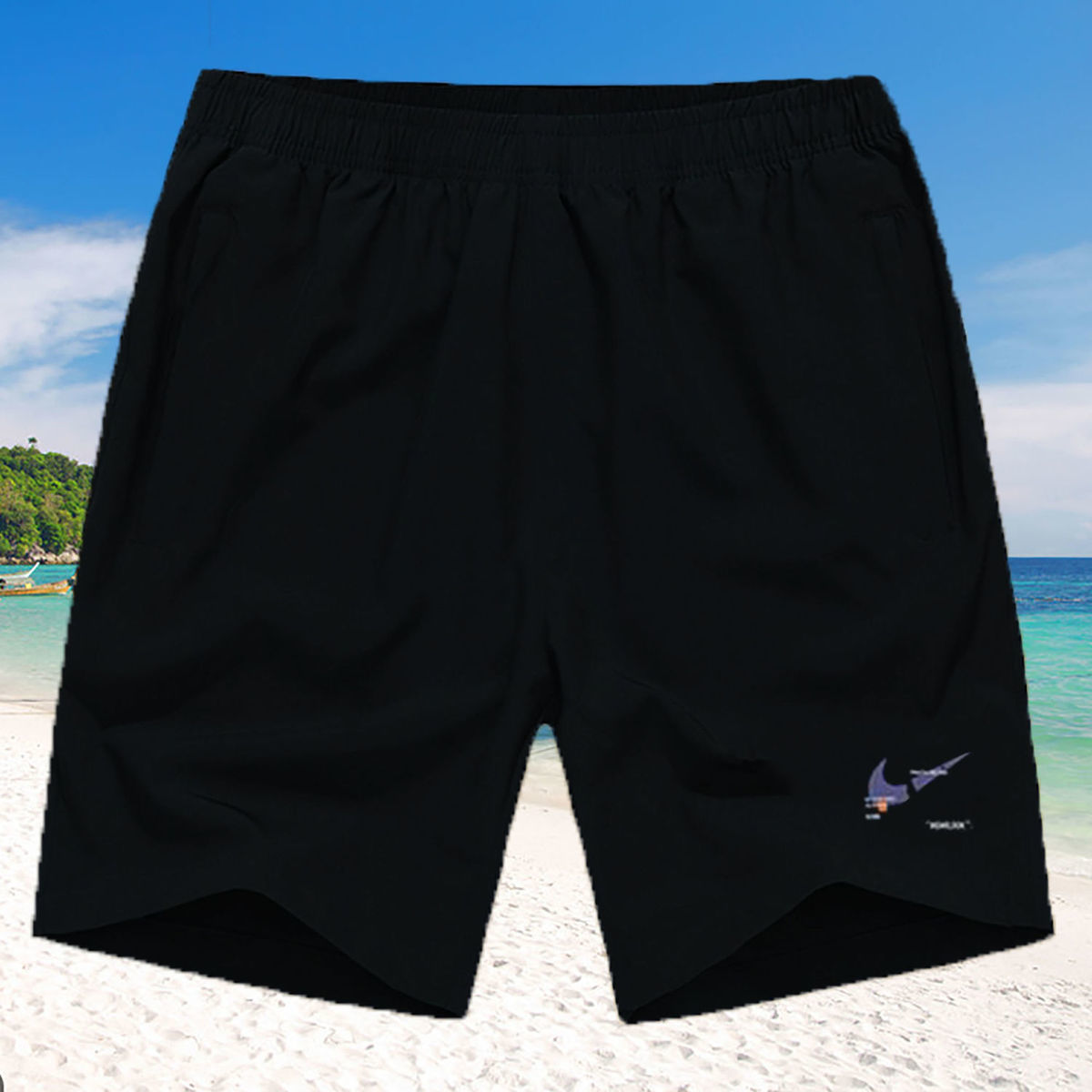 直筒男生五分沙滩裤2022新款短裤男夏季速干薄款宽松沙滩裤男士运动休