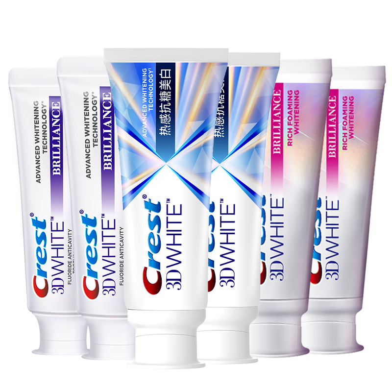 佳洁士3d热感抗糖美白牙膏6支装牙膏去黄含氟防蛀共540g 实付84.55元