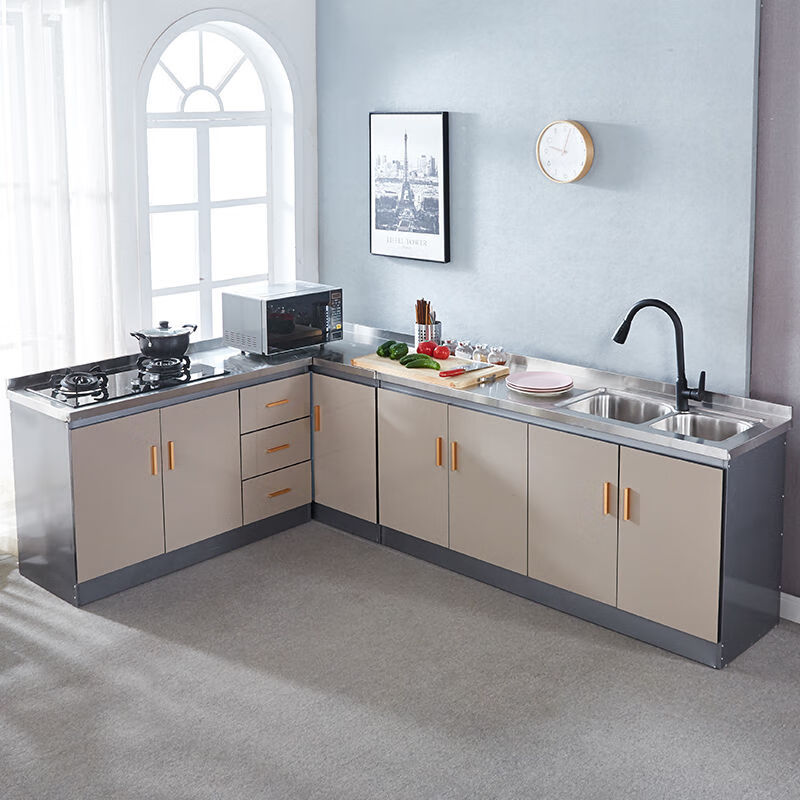 家易仕橱柜不锈钢整体橱柜灶台柜简易组装橱柜出租房家用碗柜厨房定制