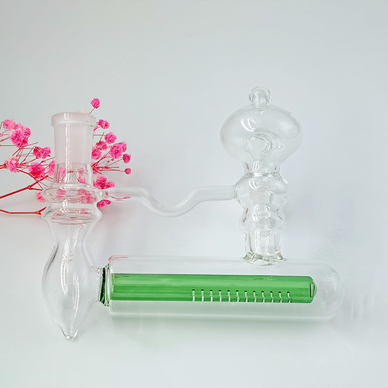 龙浩腾玻璃工艺品创意高硼硅玻璃水烟壶 双层过滤玻璃烟嘴 玻璃烟斗