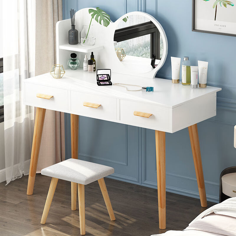 猎卡威 梳妆台卧室网红ins带灯触屏化妆桌收纳柜一体现代简约少女北欧