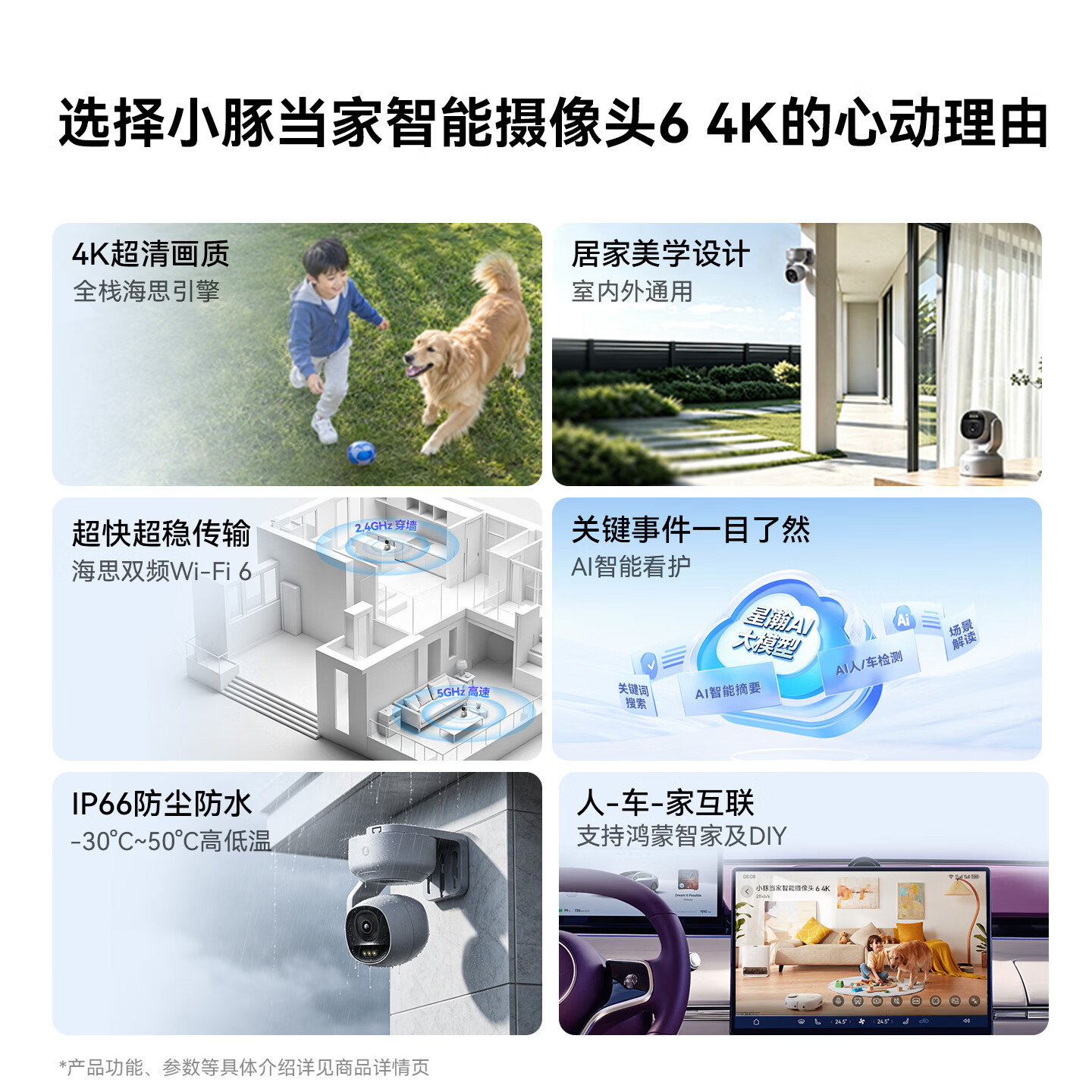 鸿蒙智选室外摄像头监控器6 4K 800万像素云台监控摄像头 商品图片2