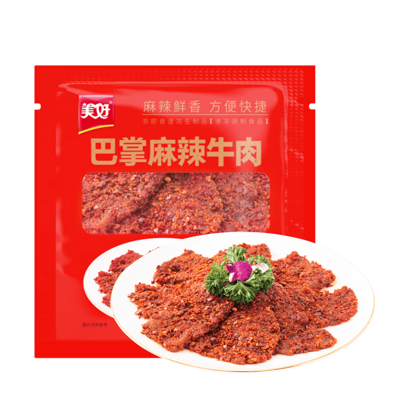 美好 巴掌麻辣牛肉片150g*6件