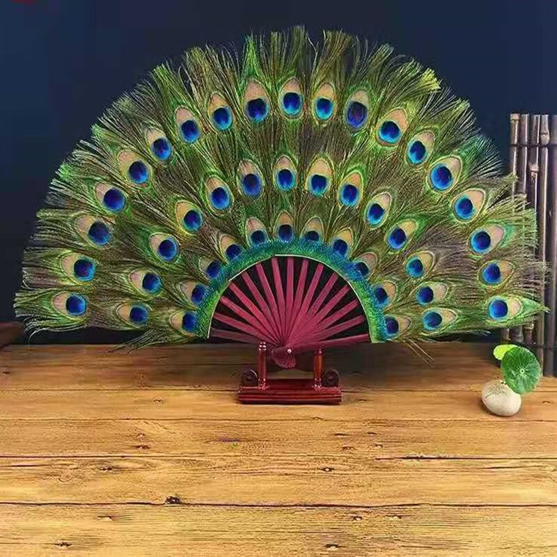 妙普乐孔雀羽毛摆件定制客厅动物蓝孔雀工艺品摆件开屏白孔雀标本模具