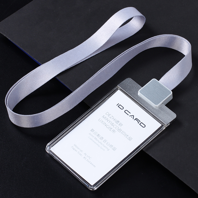 卡套带挂绳胸卡套上岗证工作牌证件卡套员工工牌胸卡夹公交门禁保护套
