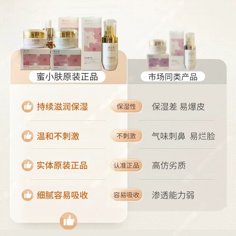 富慈堂蜜小蜜小肤旗舰护肤品店安柔舒护霜美容院同款正品安柔舒护霜 水光肌舒护面膜2盒