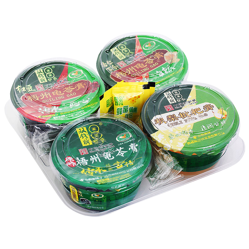 雙錢(qián)牌 中華老字號 龜苓膏秋梨膏組合裝180g*4杯 非果凍布丁