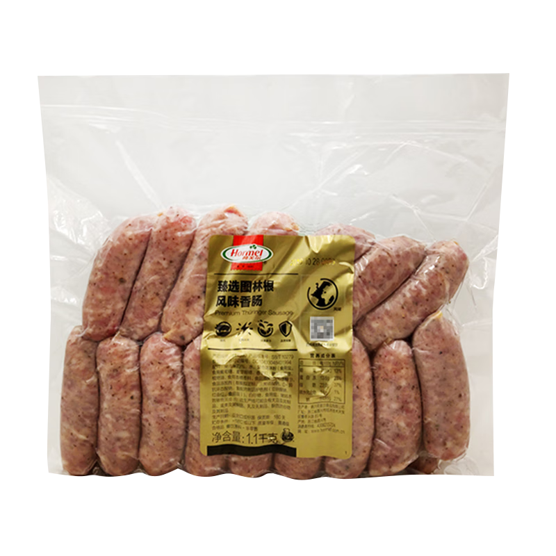 荷美爾（Hormel）圖林根香腸1.1kg 德國風(fēng)味早餐腸德式烤腸西式漢堡腸熱狗腸