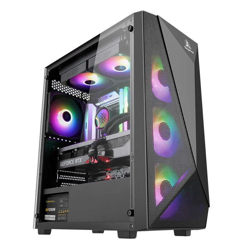 鑫谷(segotep)阔斧1台式机箱m-atx钢化玻璃侧板/支持240水冷/支持40