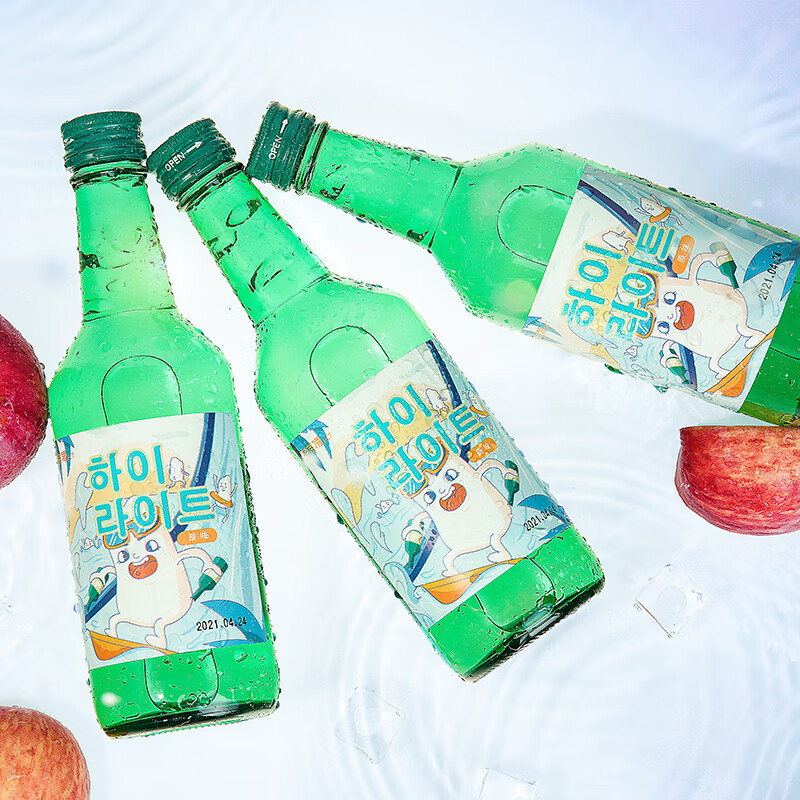 海莱特韩国烧酒竹炭酒韩国清酒原装进口酒利口酒低度果酒中秋送礼聚会 原味360ml*1瓶