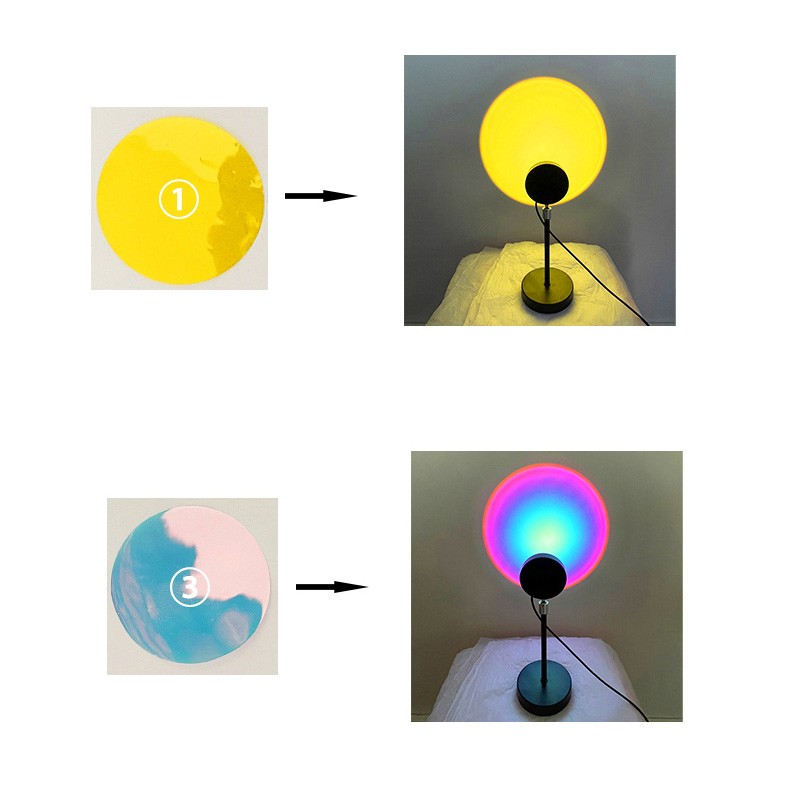 幽麦 夕阳落日灯 小红帽现代简约落地灯客厅轻奢氛围投影灯卧室低压 一灯10色- 4片膜