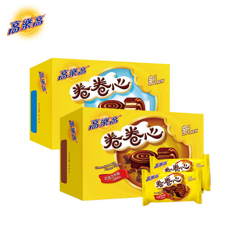 高乐高高乐高卷卷心巧克力味草莓味120g600g早餐面包蛋糕休闲零食小吃