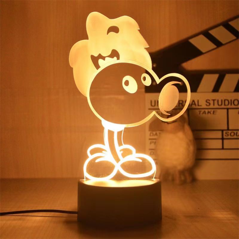 植物大战僵尸夜灯 usb小夜灯游戏植物大战僵尸周边玩具手办摆件卧室灯