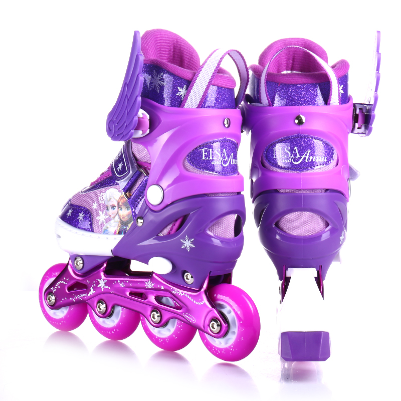 迪士尼Disney轮滑鞋儿童溜冰鞋八轮全闪轮滑冰鞋套装4岁3个月买S码可以吗？换购包是否需要先购买水杯。