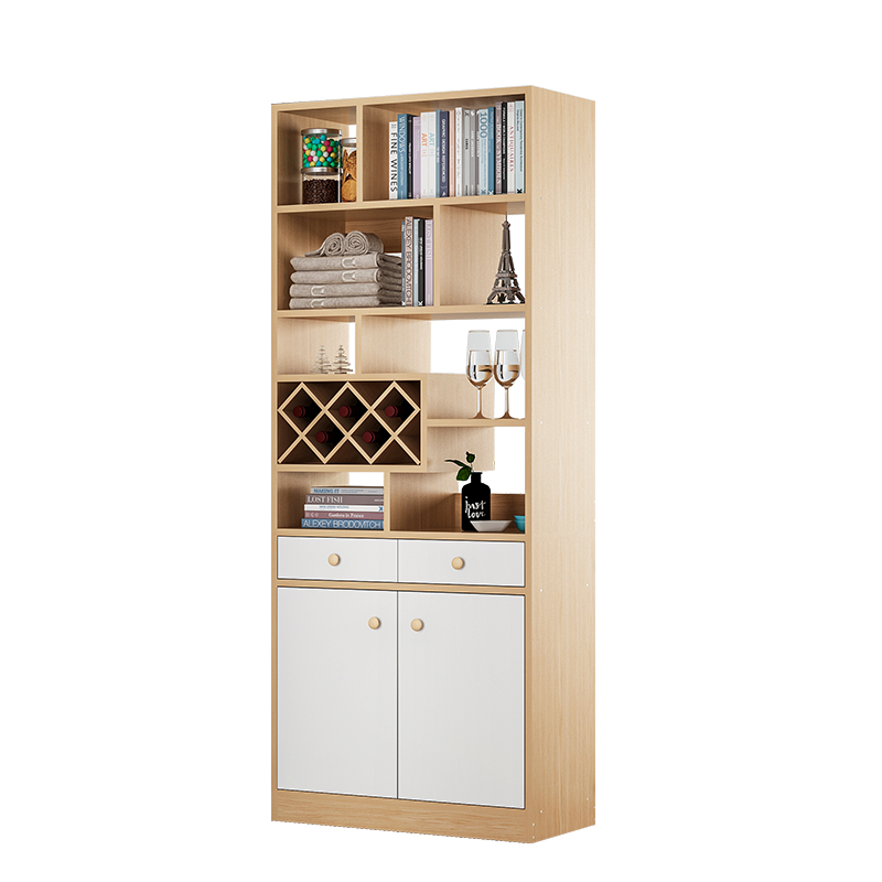 宜造 酒柜酒架客厅玄关柜吧台隔断柜 【加长款】田园橡木色+暖白160cm