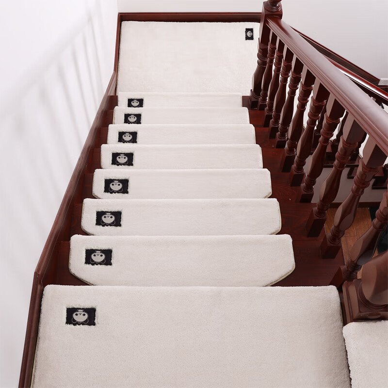欣易格实木楼梯踏步垫加厚家用防滑垫子中式简约旋转楼梯垫台阶贴脚垫