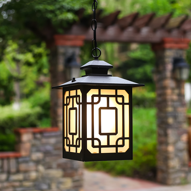 裕见 户外吊灯室外阳台花园防水庭院灯凉亭复古露台灯玄关过道中式