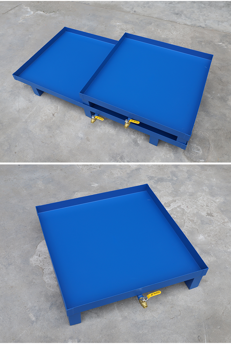 防渗漏托盘油桶叉车铁托盘仓储栈板金属接油盘危废钢制防泄漏托盘 置