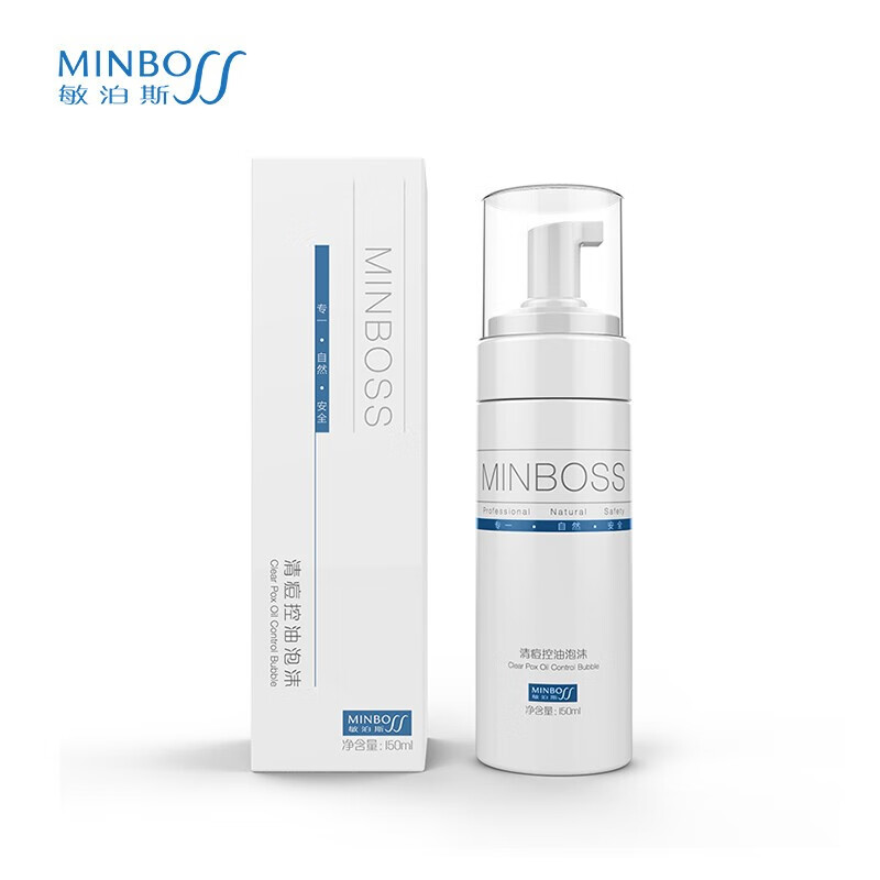 敏泊斯(MINBO)清痘控油舒缓修护氨基酸洗面奶洁面深层清洁护肤改善痘肌慕斯 敏泊斯清痘控油洁面泡沫150ml