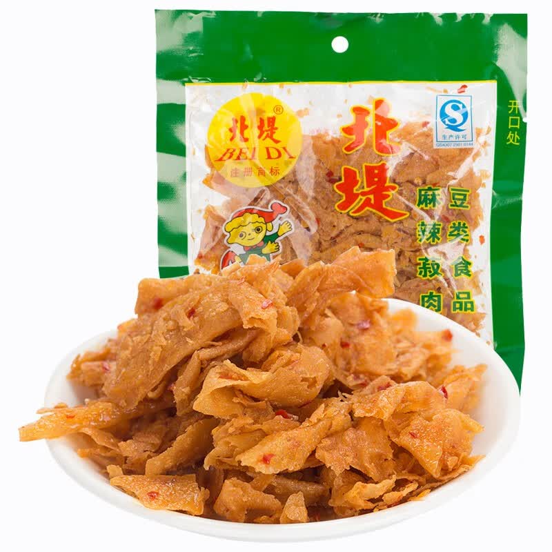 北堤麻辣肉湖南常德特产酸辣豆腐皮香辣素肉怀旧零食记忆中的味道 北