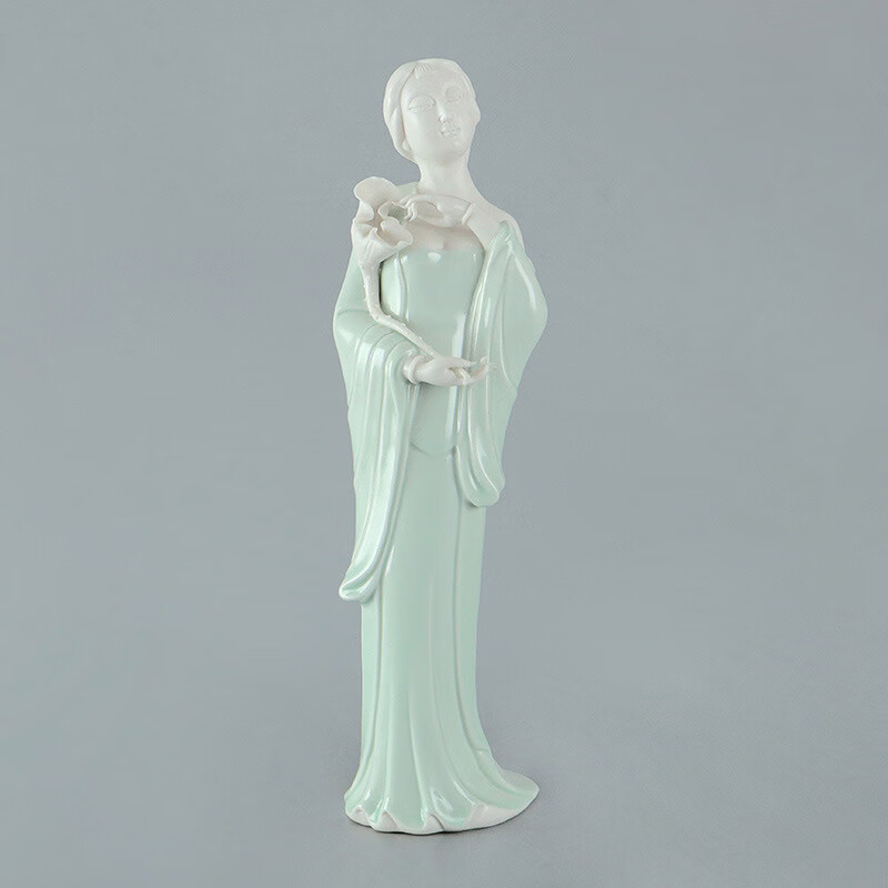 品仕女人物摆件创意古典家居饰品室内酒柜送礼礼品 青瓷仕女(站立款)