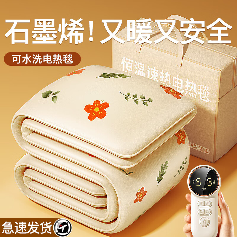 飒望石墨烯电热毯被子电褥子品牌双人双控自动断电电热毯小型冬季新款