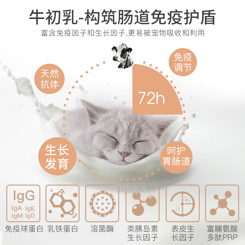 杜力德宠物牛初乳益生菌乳铁蛋白免疫低下肠胃不适狗猫通用 牛初乳（猫咪专用）