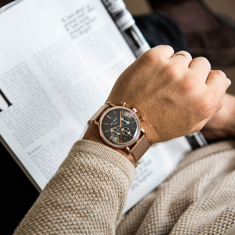 bjorn hendal 瓦伯格计时系列伯恩手表男新款瑞典潮流时尚石英男士