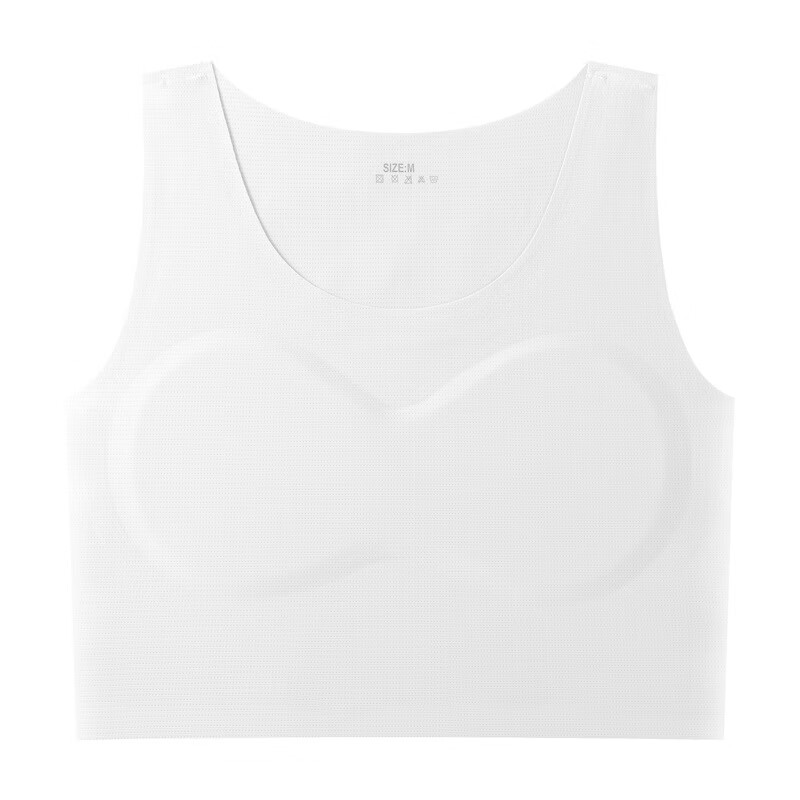 束胸内衣无痕塑胸大胸显小帅t超平隐形裹胸女cos缩胸学生 白色 M