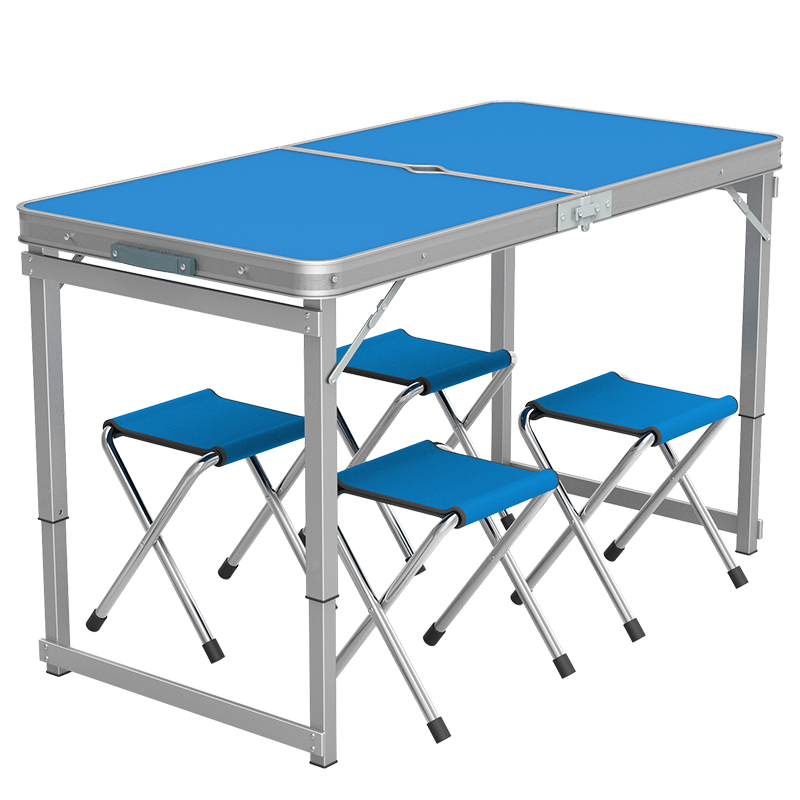 南极人折叠桌子户外桌椅便携烧烤野餐桌广告宣传摆摊桌培训桌展销桌折叠餐桌 蓝色