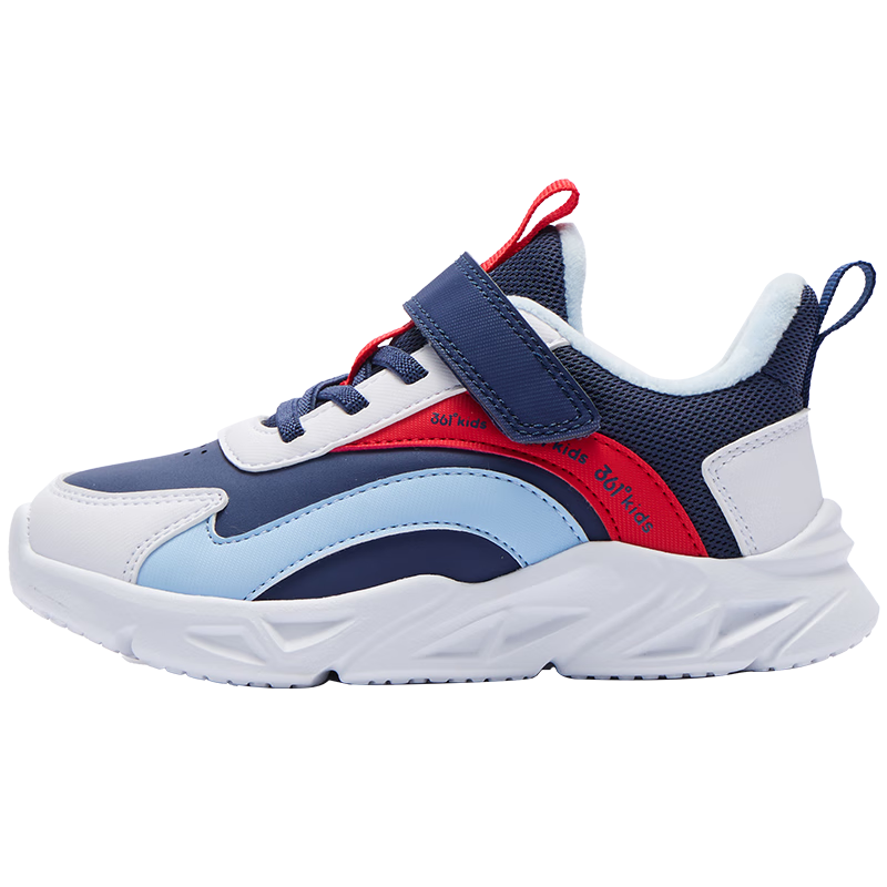 361°儿童童鞋男女童保暖棉鞋冬季新品小童二棉鞋内里加绒百搭冬鞋 光普蓝色/361度白/雪青蓝色 32