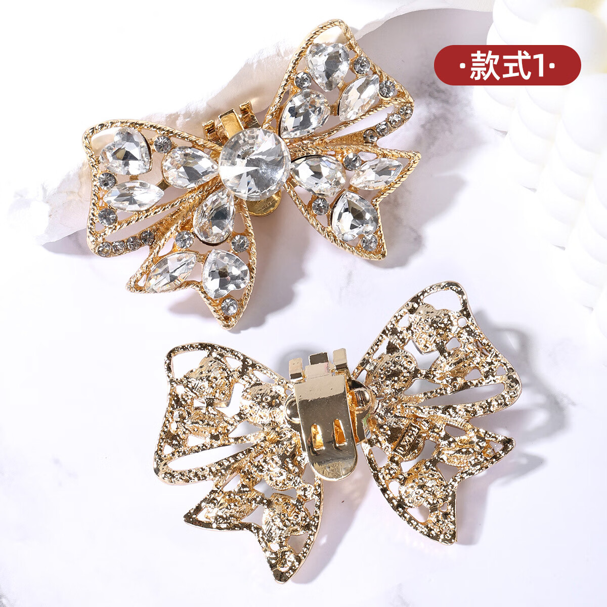 蝴蝶结鞋扣水晶钻石蝴蝶水晶女鞋饰精美方便卡扣 M2005金魅一个