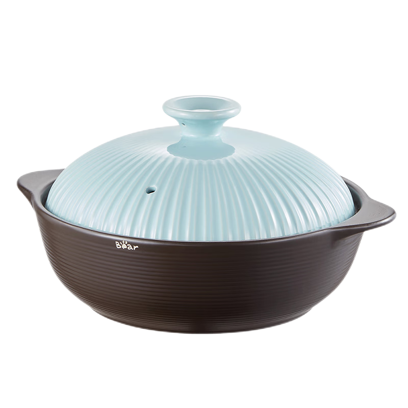 小熊（Bear）砂锅 宽口煲仔饭炖锅耐高温不开裂3.2L煲汤鸡公煲陶瓷锅G0054-S03