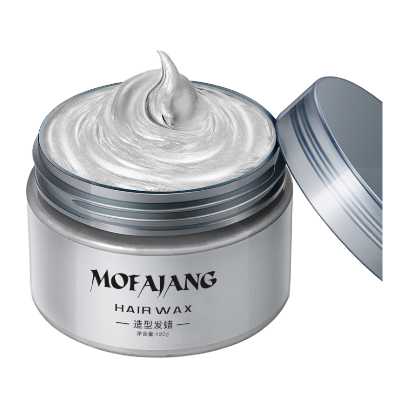 三個(gè)魔發(fā)匠發(fā)泥奶奶灰發(fā)泥造型定型彩色發(fā)蠟美發(fā)一次性彩色發(fā)泥彩色發(fā)膏染膏 彩色發(fā)泥【白色】 120g/瓶 假一罰十