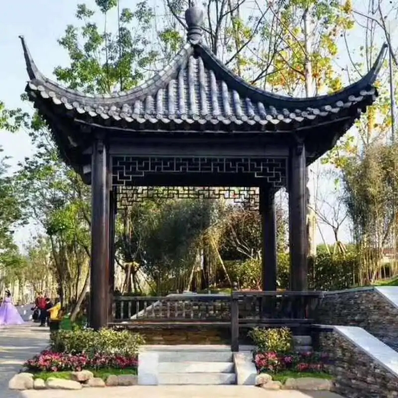 加厚新中式凉亭户外庭院实木防腐木院子亭子四角别墅花园室外仿古