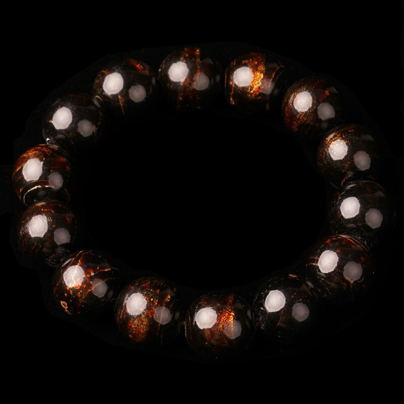 收藏级精品海铁树黑珊瑚金沙金丝海柳手串文玩佛珠正品手链 收藏级黑