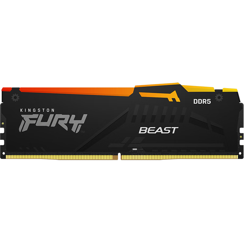 金士顿 (Kingston) FURY 16GB DDR5 6000 台式机内存条 Beast野兽系列 RGB灯条 骇客神条 支持AMD E 919元