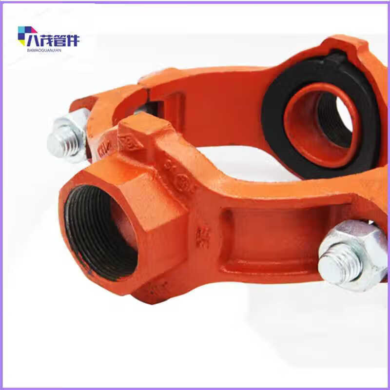 机械四通114机四内丝螺纹卡箍114沟槽机械四通100消防刚卡f dn50*25