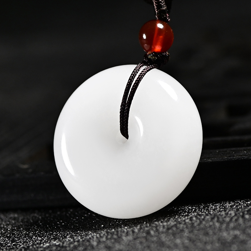 靳钰晨 新疆金丝玉平安扣玉坠男女款石英岩玉金丝玉吊坠玉石挂件可做