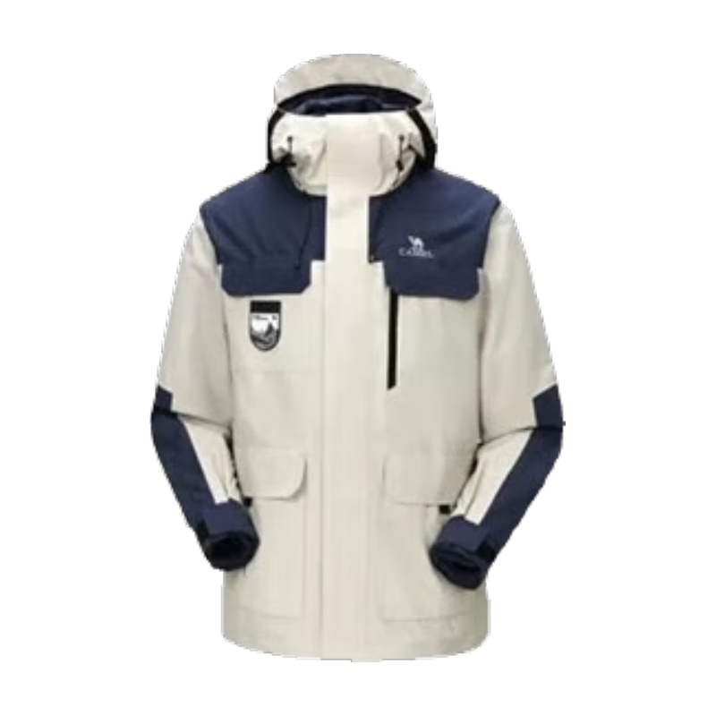 骆驼（CAMEL）工装机能风春秋男女外套三合一防风防水外套户外登山冲锋衣服