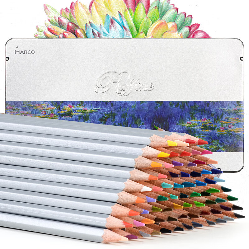 马可（Marco）Raffine经典系列 72色油性彩色铅笔/填色绘画笔/美术专业设计手绘彩铅 铁盒装7100-72TN 